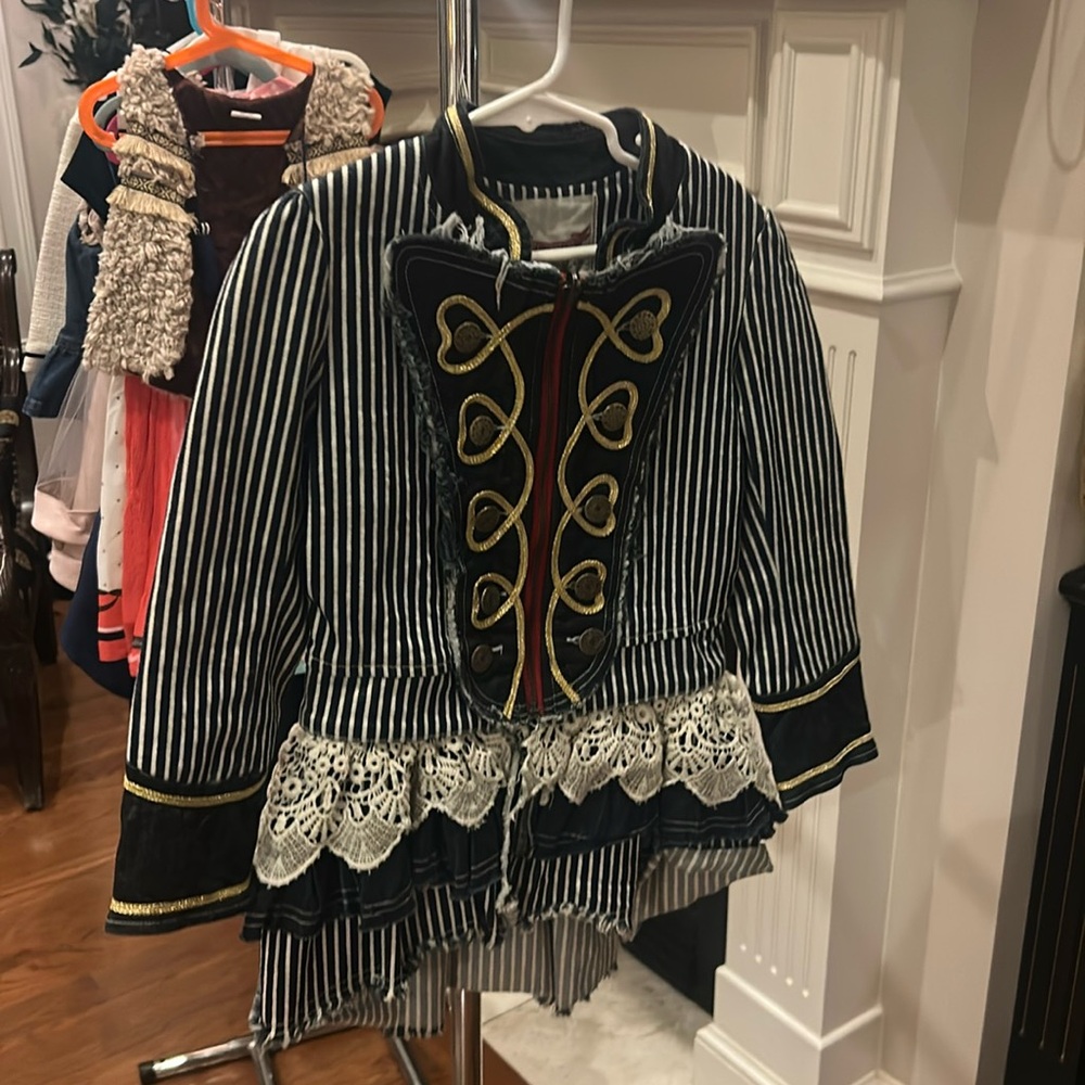 Paper wings, detachable, peplum, denim jacket